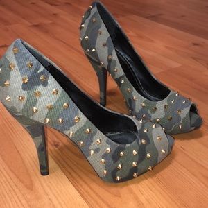 Camo spiked heels